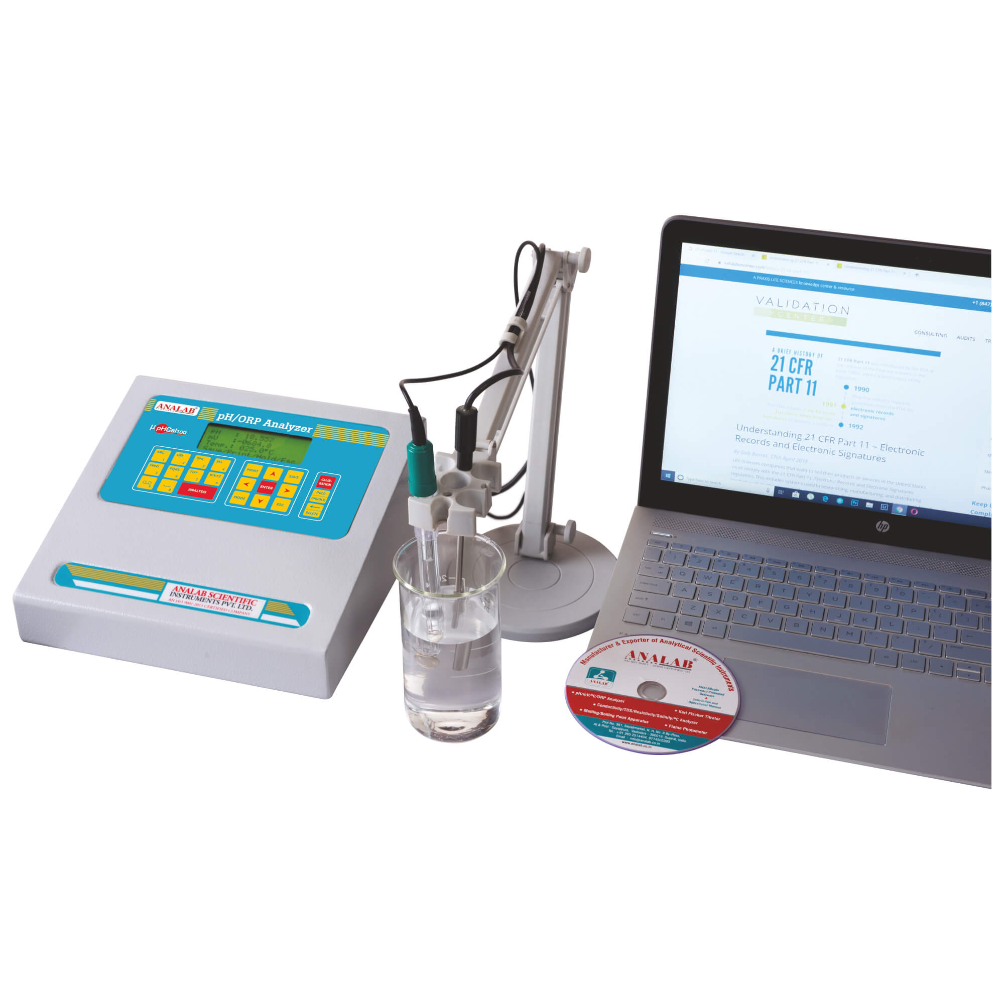 pH/mV/°C/ORP Analyzer (Multipoint Calibration & 21 CFR Part-11 Compliance) Manufacturer in India