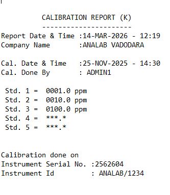 FlameCal50 - Calibration Report